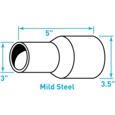 Truck Exhaust Expanded Adaptor, Mild Steel - 3" / 3.5" Outside Diameter